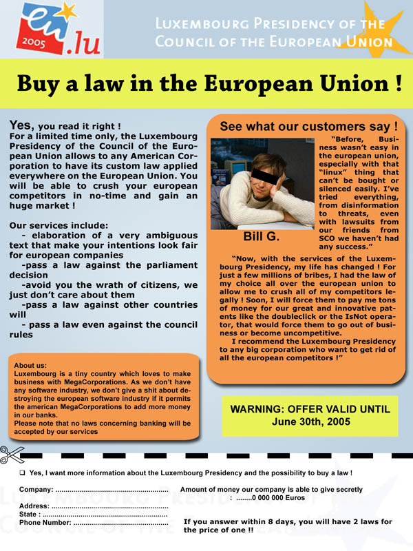 Buy a law in the European union - depliant